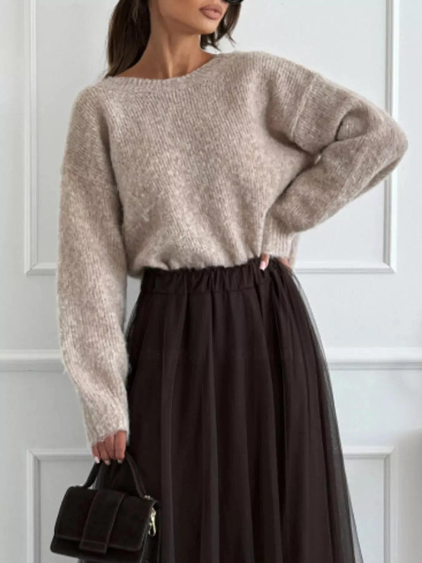 Leopard Bow Dropped Shoulder Sweater sold by Charming Charlie product image thumbnail 3