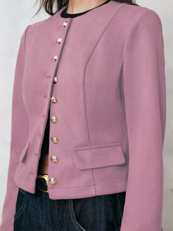 Round Neck Button Up Blazer sold by Charming Charlie