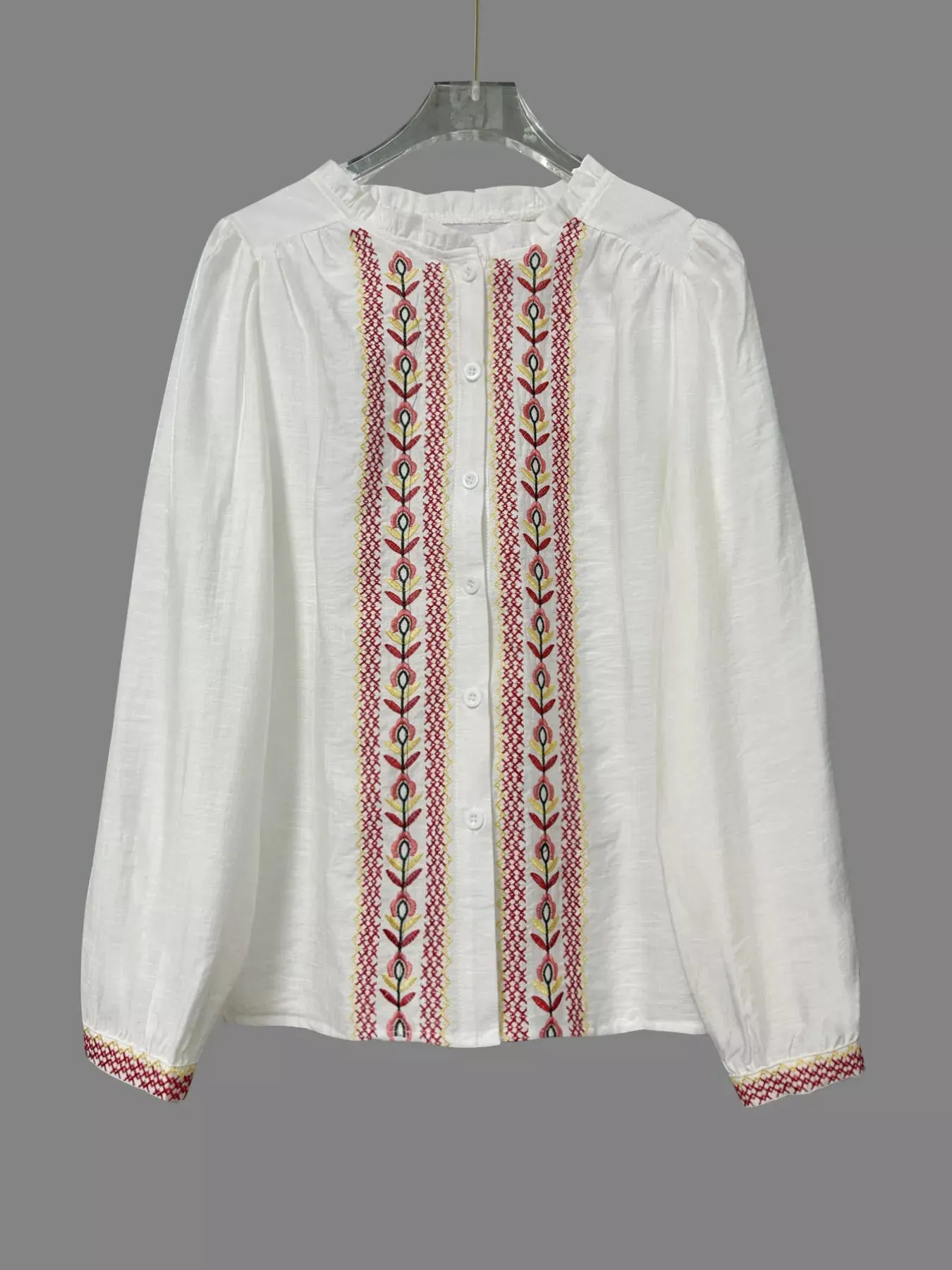 Embroidered Button Up Long Sleeve Shirt sold by Charming Charlie product image thumbnail 5