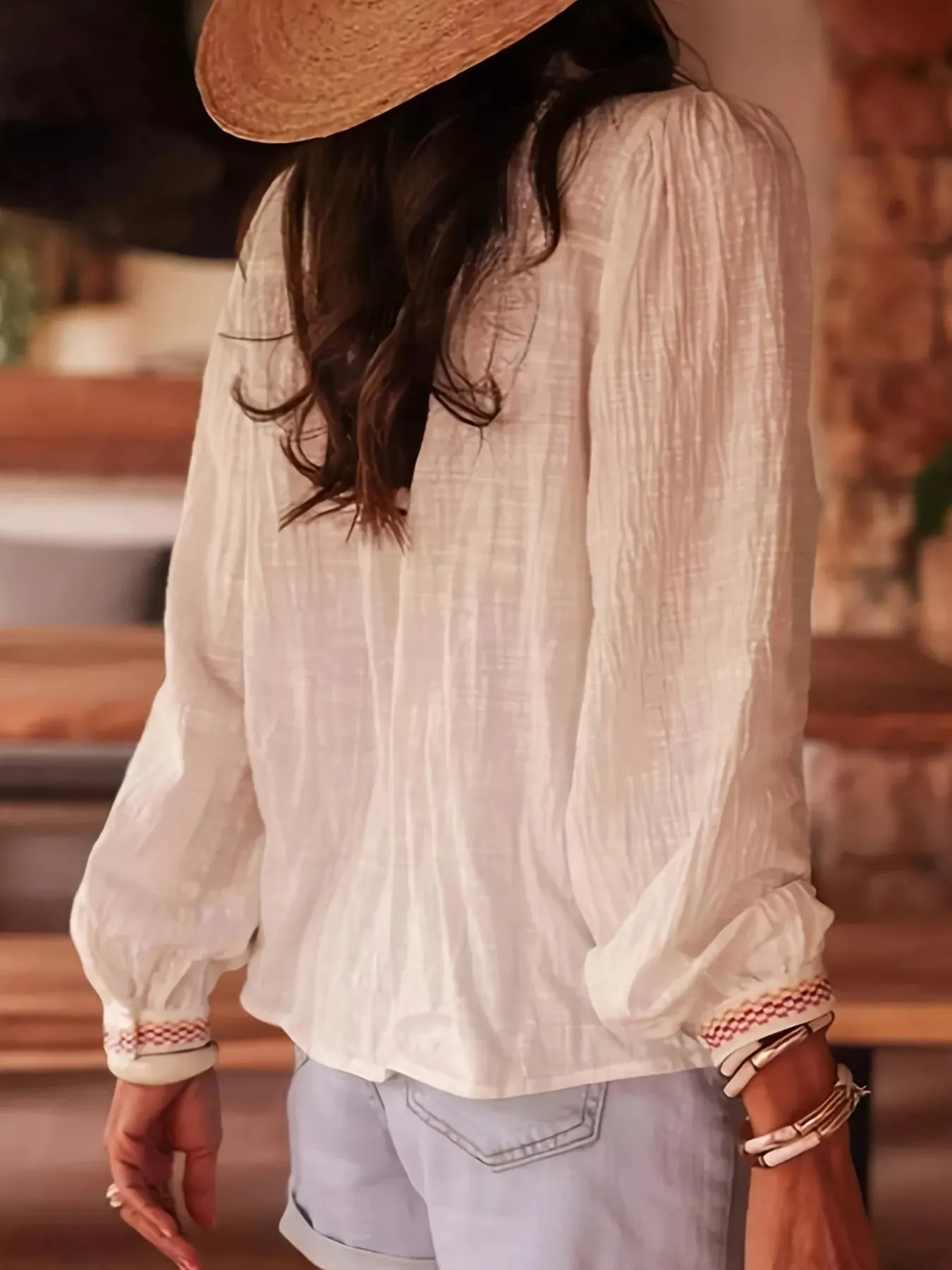 Embroidered Button Up Long Sleeve Shirt sold by Charming Charlie product image thumbnail 2