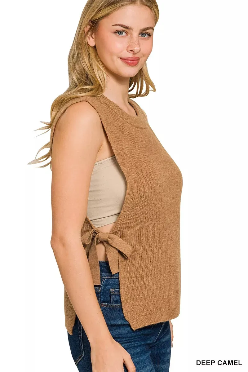 Zenana Side Tie Sweater Vest sold by Charming Charlie product image thumbnail 2
