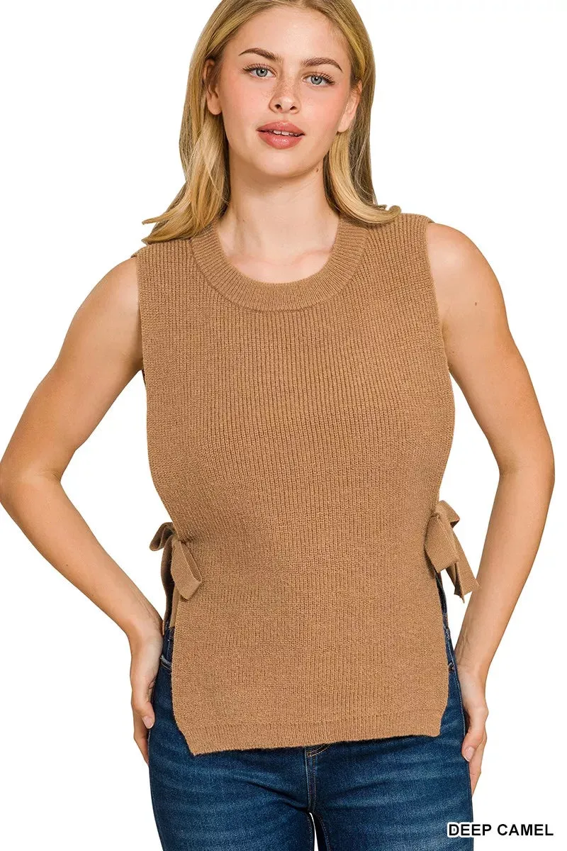 Zenana Side Tie Sweater Vest sold by Charming Charlie