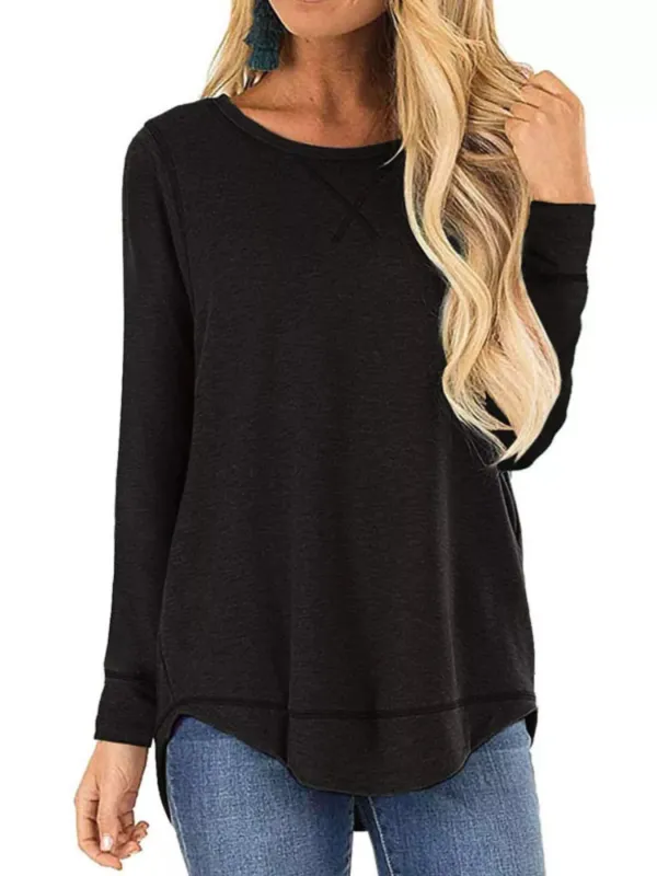 Casual Round Neck Long Sleeve T-Shirt sold by Charming Charlie