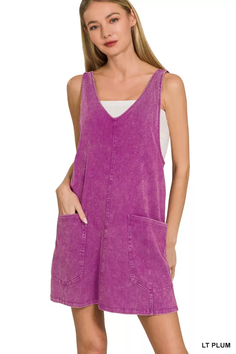 Zenana Acid Washed Overall Knit Mini Dress sold by Charming Charlie product image thumbnail 2