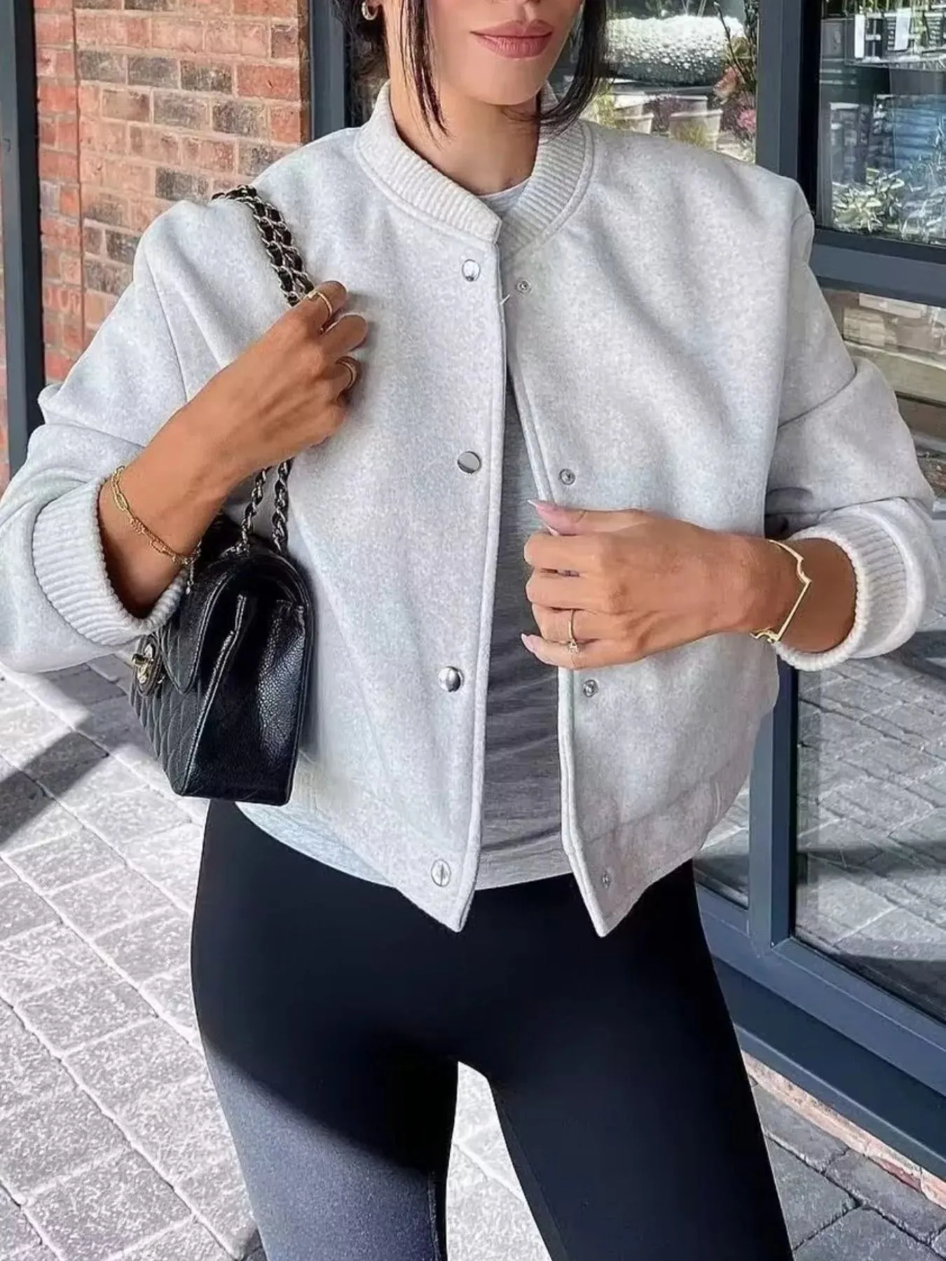 Snap Down Cropped Jacket sold by Charming Charlie product image thumbnail 3