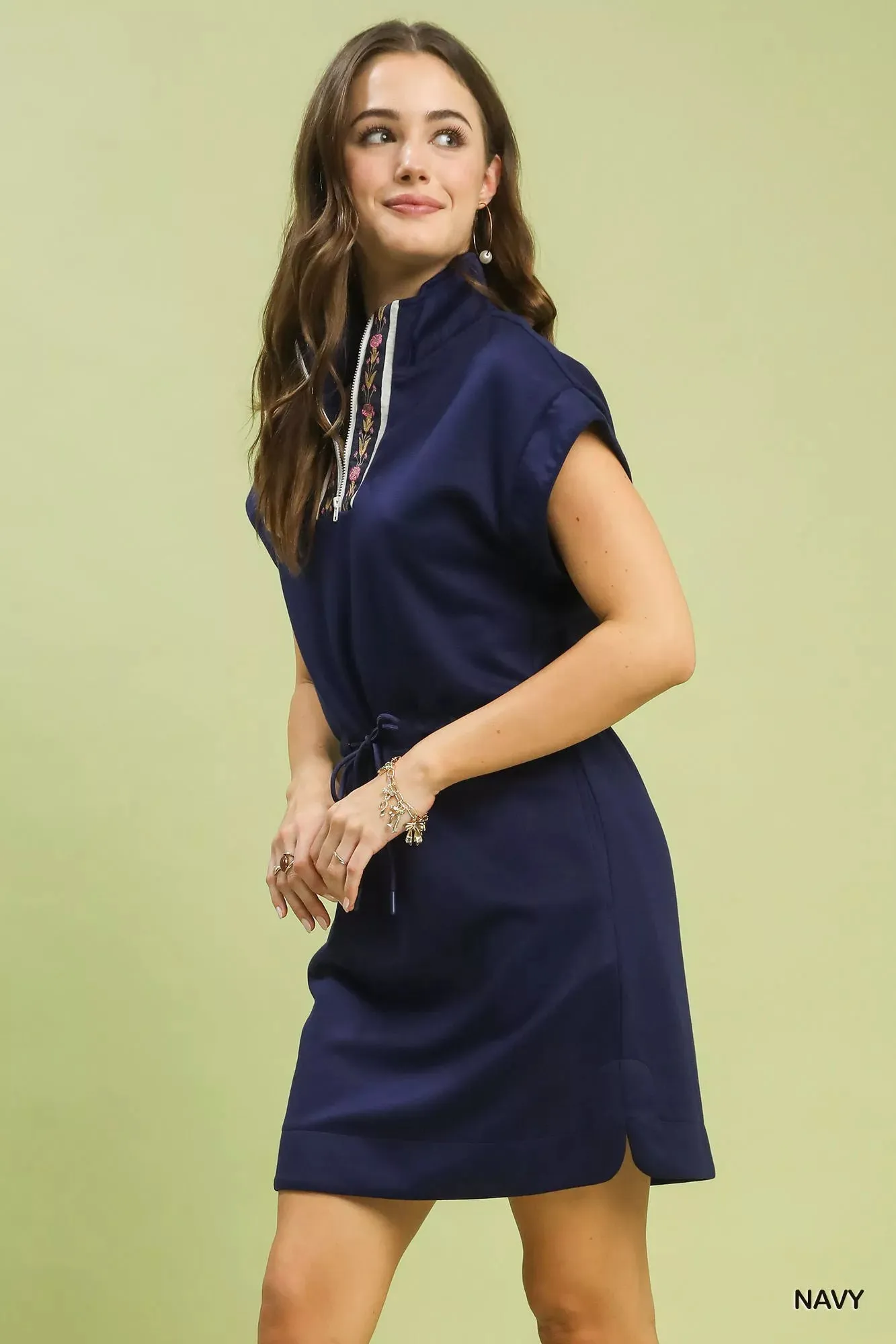 Umgee Dolman Sleeve Zip Detail Dress sold by Charming Charlie product image thumbnail 2