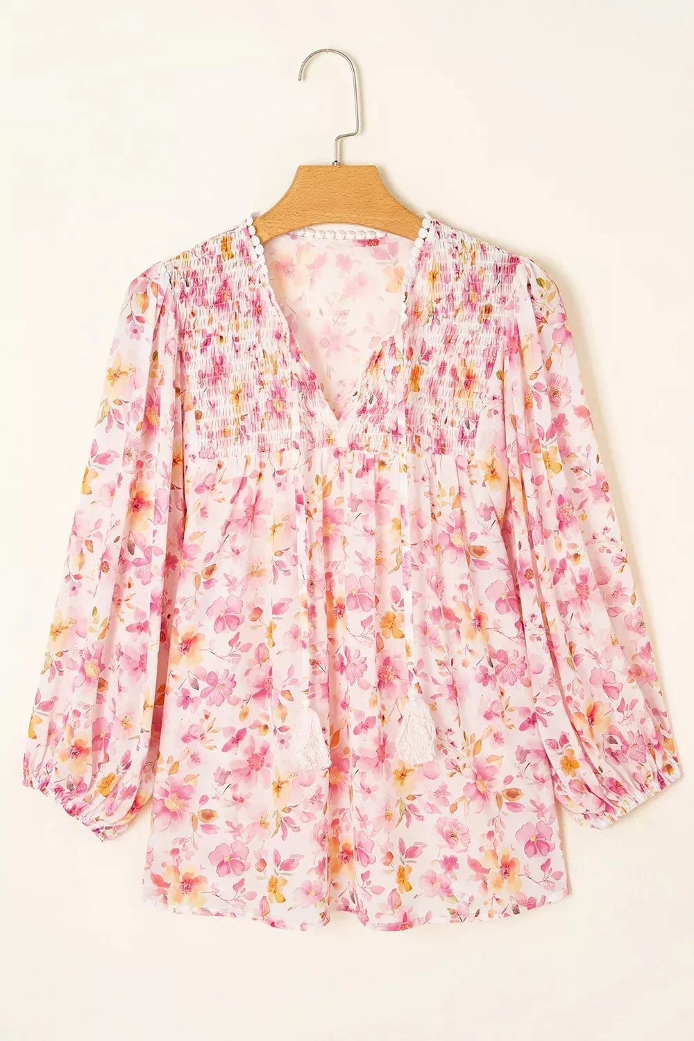 Floral Print Tie-Neck Blouse sold by Charming Charlie product image thumbnail 4