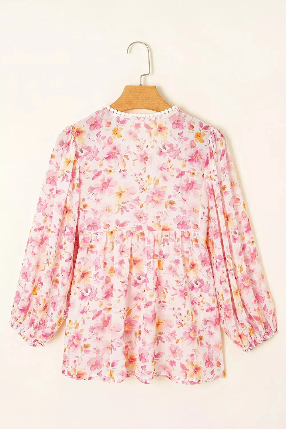 Floral Print Tie-Neck Blouse sold by Charming Charlie product image thumbnail 5