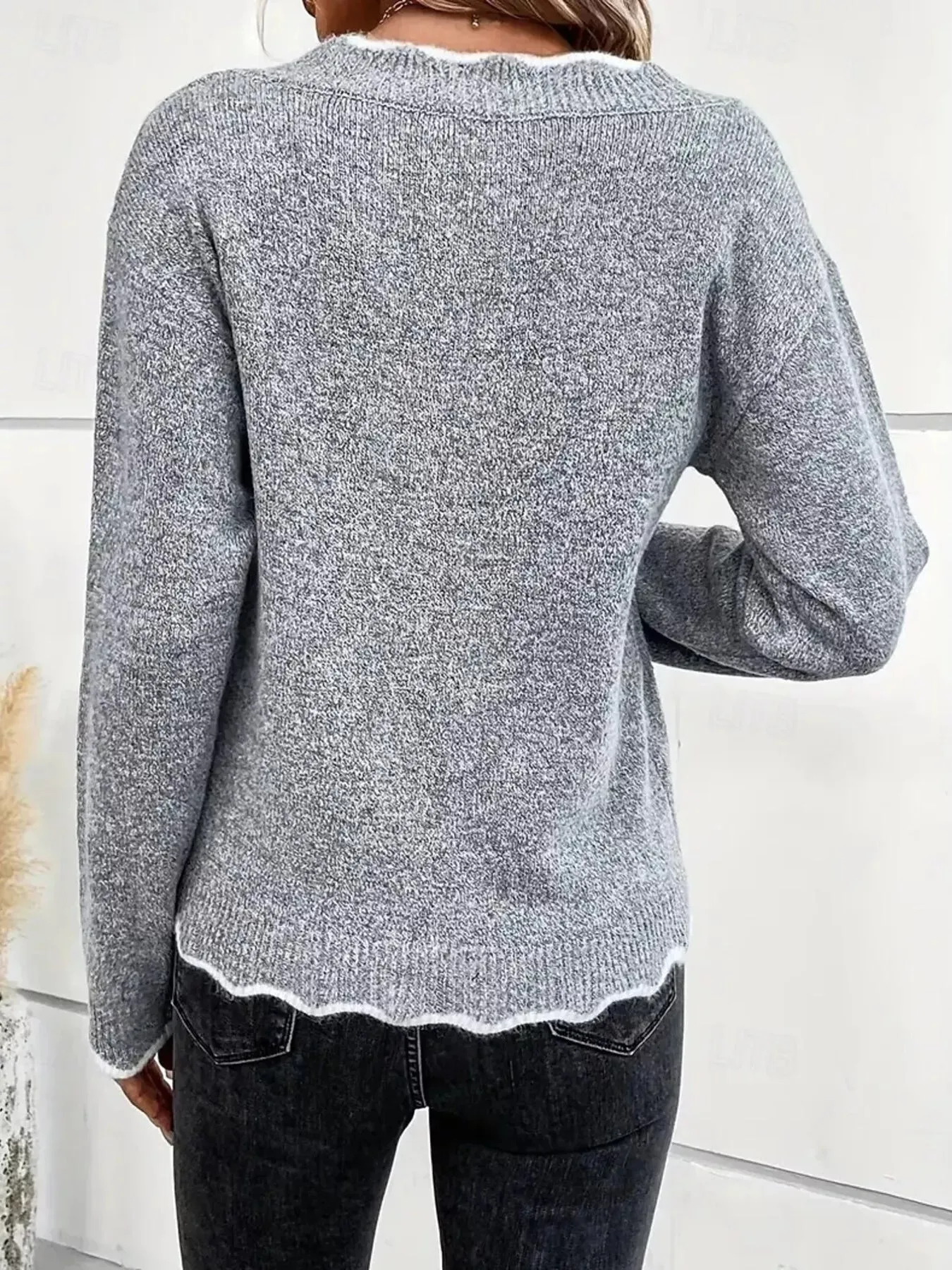 Contrast Trim V-Neck Sweater sold by Charming Charlie product image thumbnail 3