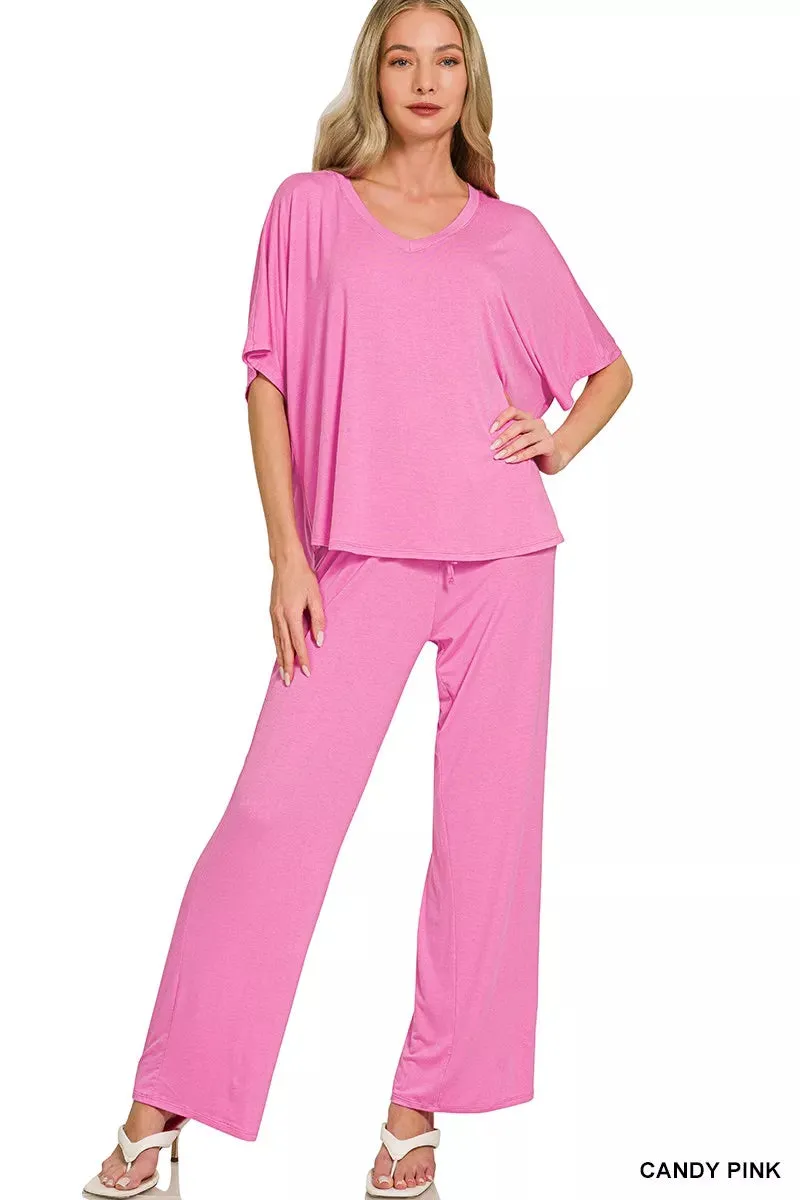 Zenana V-neck Oversized Top & Pants Set sold by Charming Charlie