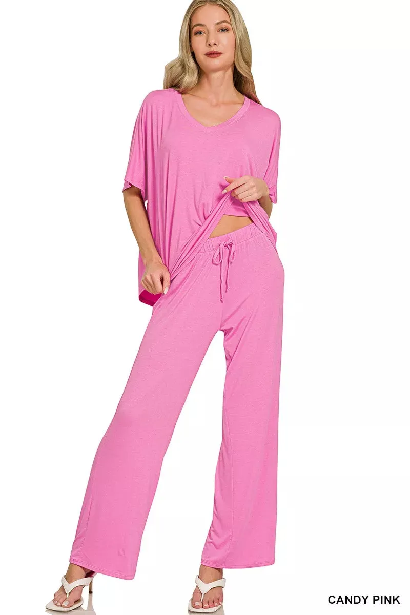 Zenana V-neck Oversized Top & Pants Set sold by Charming Charlie product image thumbnail 2