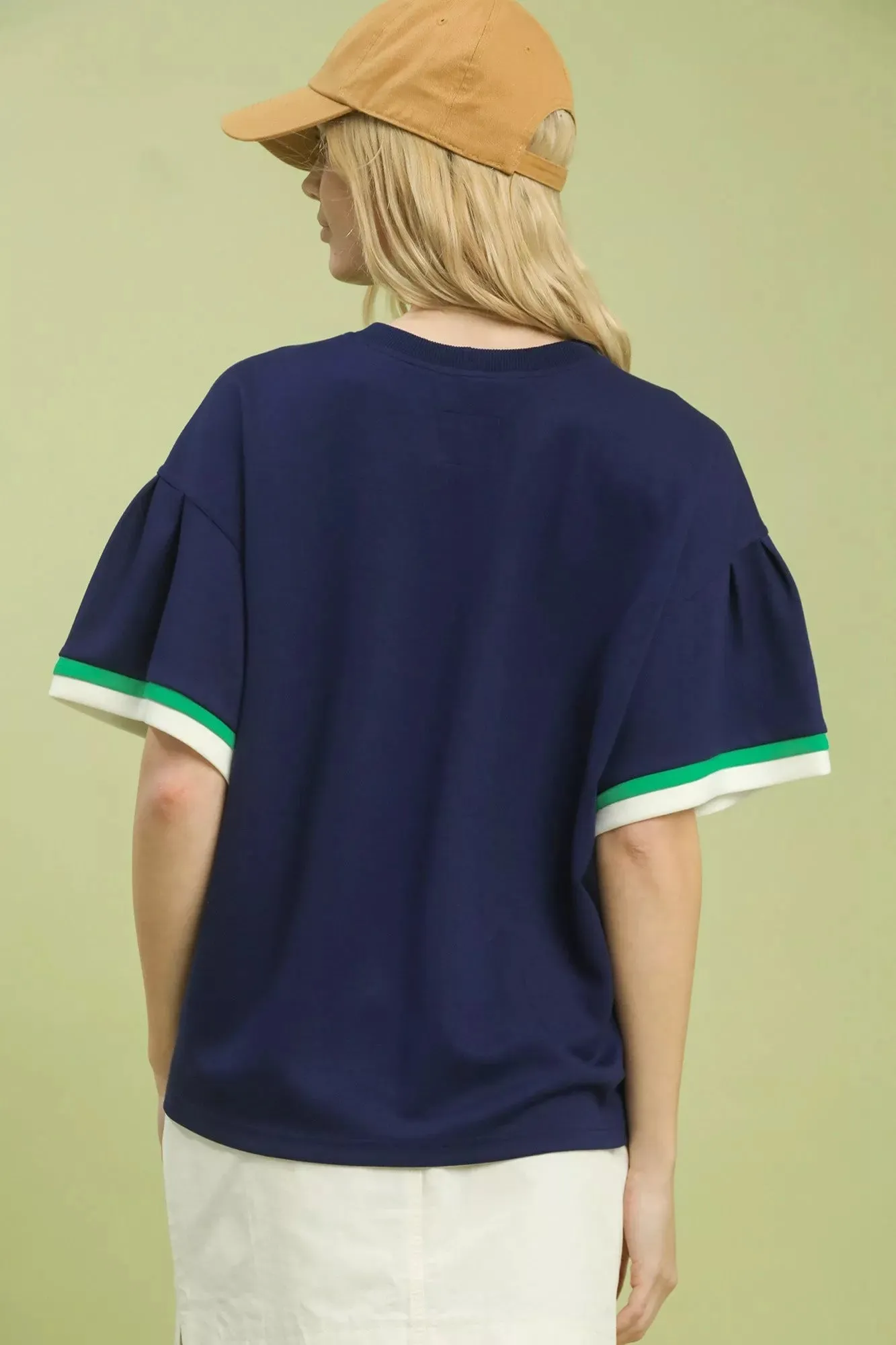 Umgee Contrast Trim Bell Sleeve Top sold by Charming Charlie product image thumbnail 3