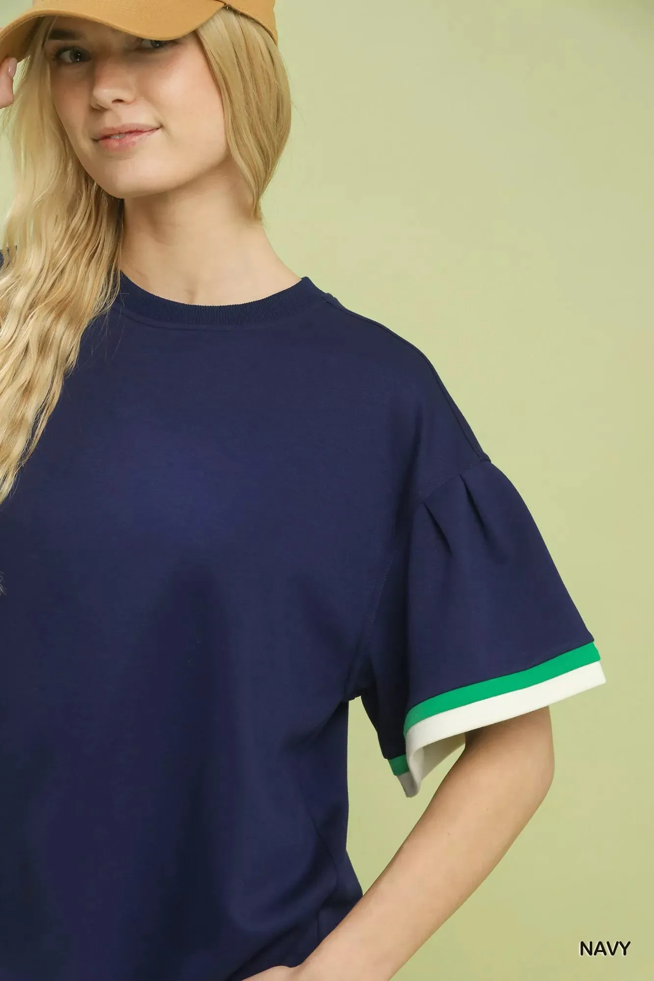 Umgee Contrast Trim Bell Sleeve Top sold by Charming Charlie product image thumbnail 4