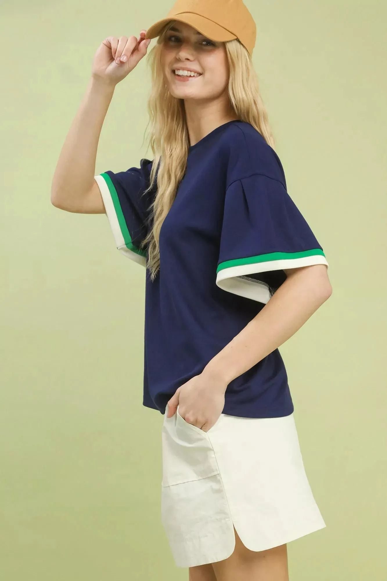 Umgee Contrast Trim Bell Sleeve Top sold by Charming Charlie product image thumbnail 2