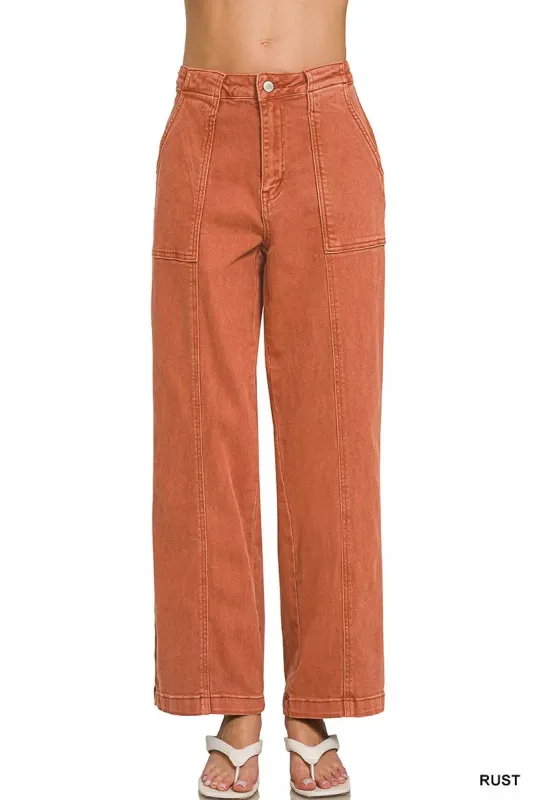Zenana Straight Leg Utility Pocket Jeans sold by Charming Charlie