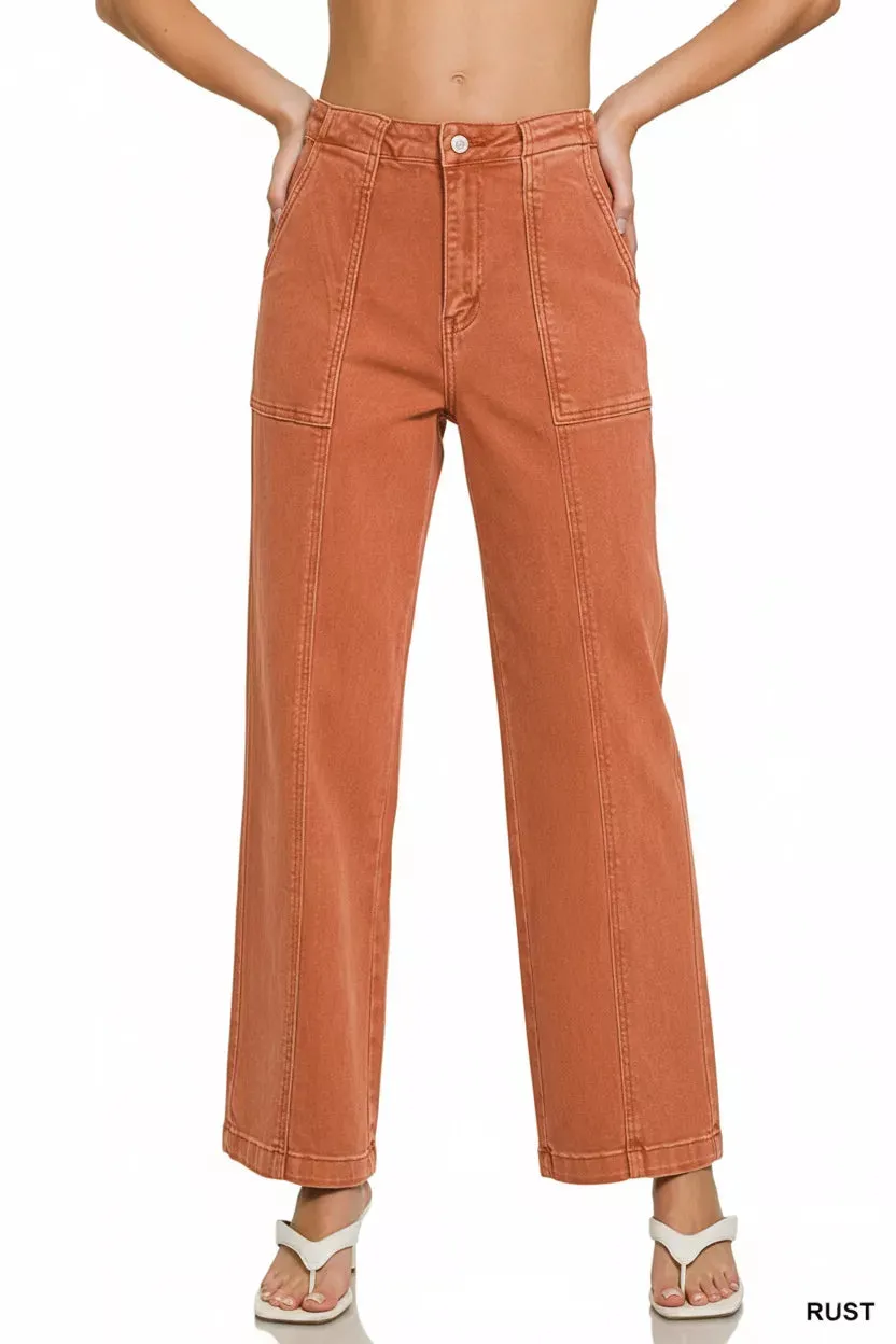 Zenana Straight Leg Utility Pocket Jeans sold by Charming Charlie product image thumbnail 2