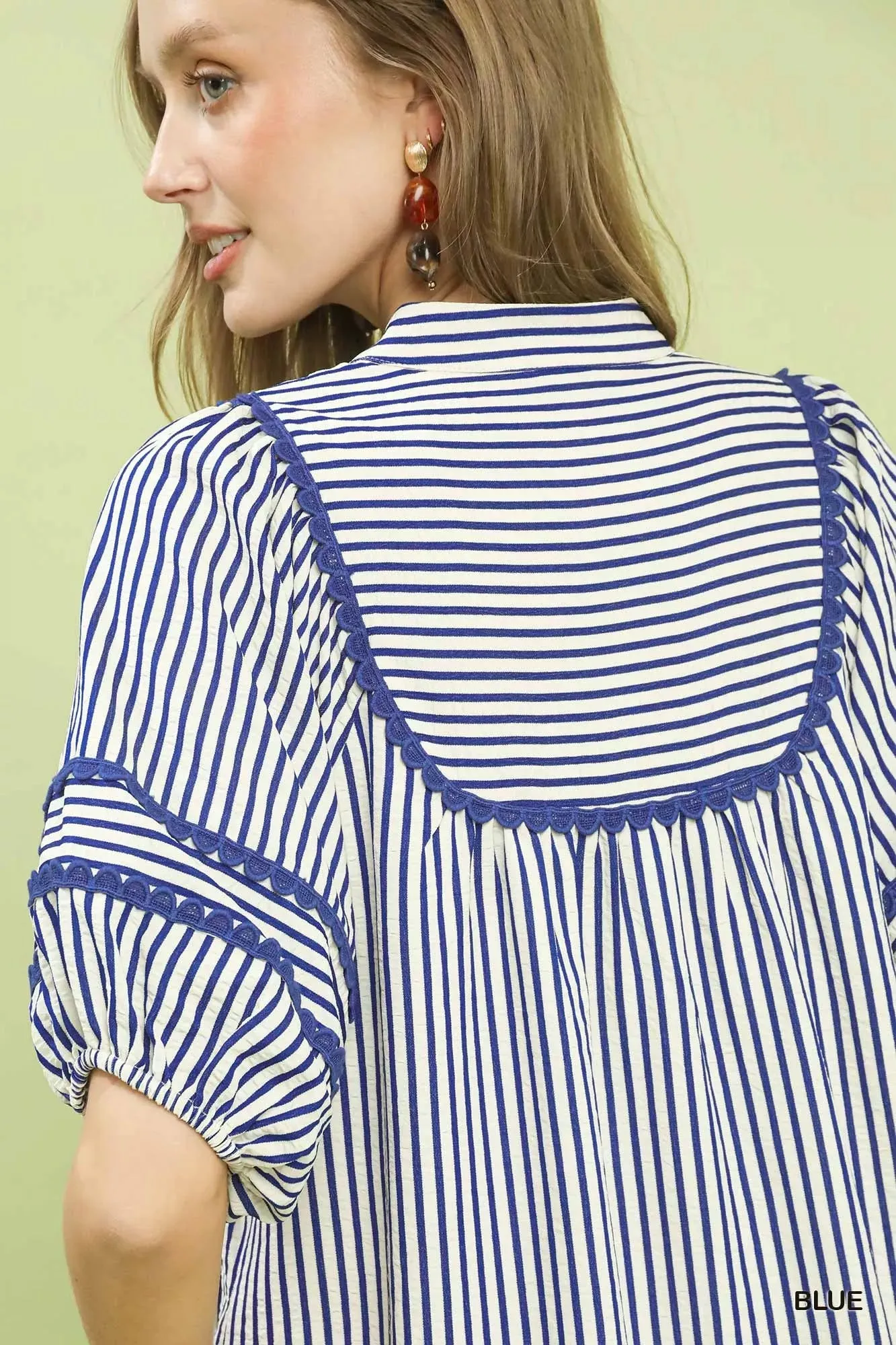 Umgee Striped Puff Sleeve Midi Dress sold by Charming Charlie product image thumbnail 5