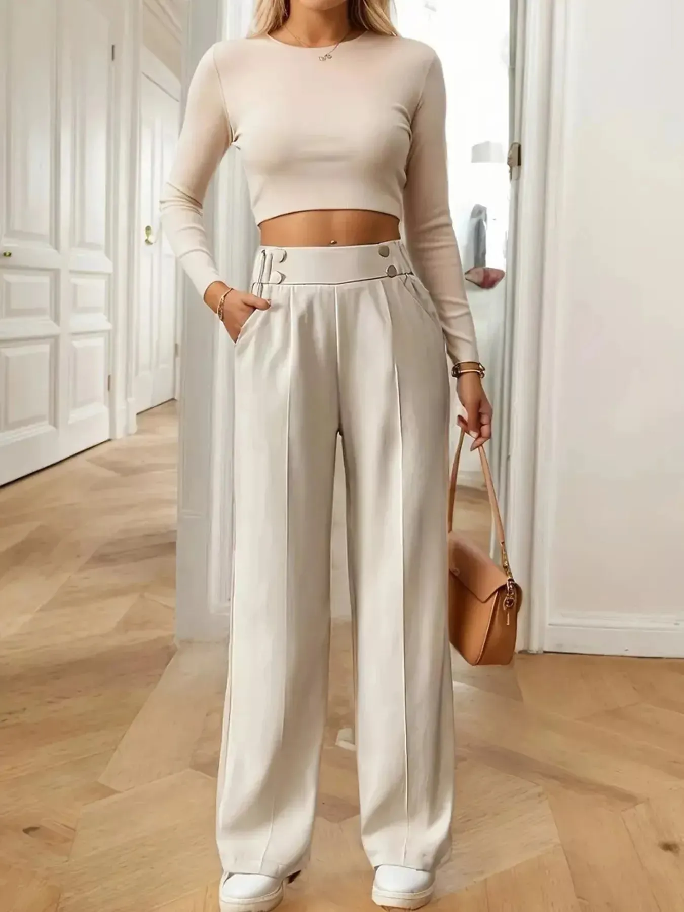 Full Size High-Waisted Wide-Leg Pants Plus Size sold by Charming Charlie product image thumbnail 5