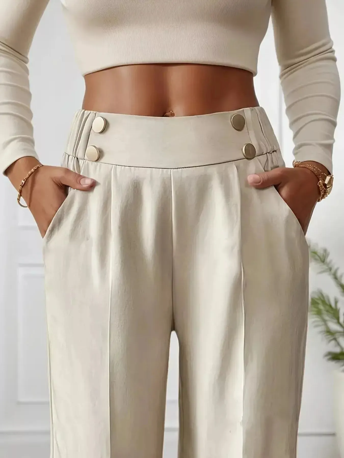 Full Size High-Waisted Wide-Leg Pants Plus Size sold by Charming Charlie product image thumbnail 2