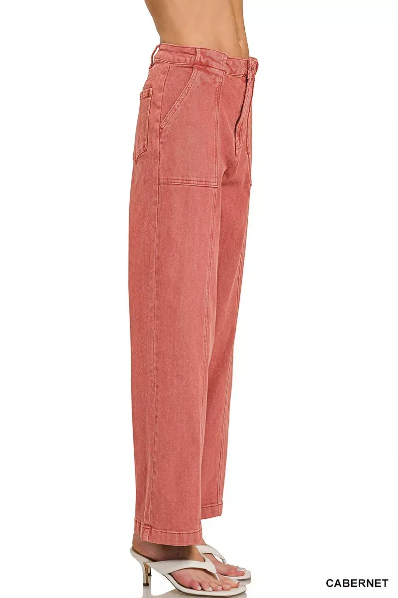 Zenana Straight Leg Utility Pocket Jeans sold by Charming Charlie product image thumbnail 2