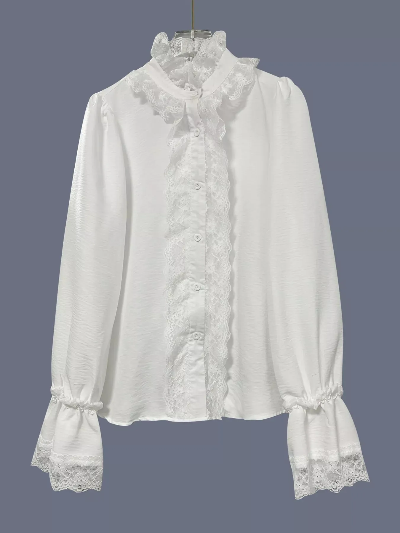 Lace Trim Button Up Shirt sold by Charming Charlie product image thumbnail 4