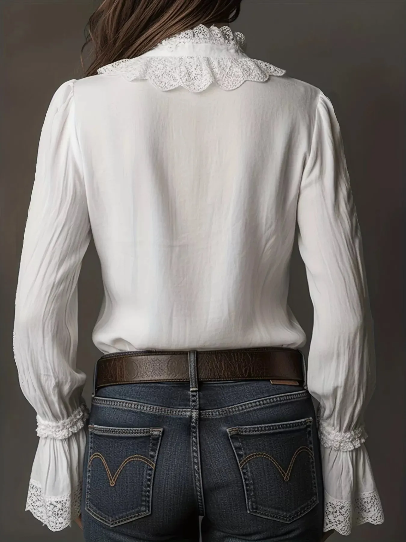 Lace Trim Button Up Shirt sold by Charming Charlie product image thumbnail 2