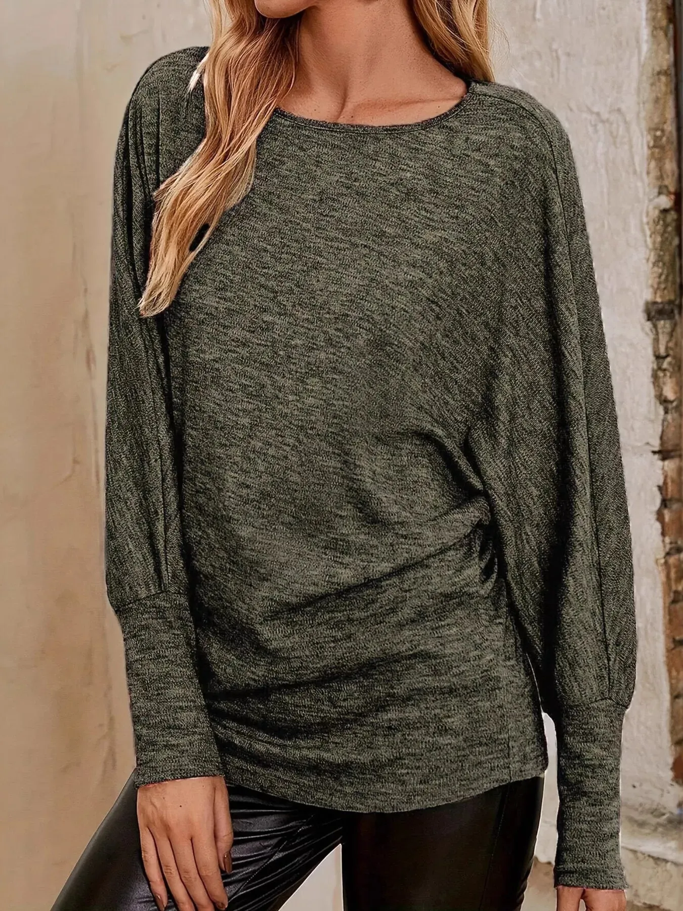 Round Neck Long Sleeve Relaxed Fit T-Shirt sold by Charming Charlie product image thumbnail 2