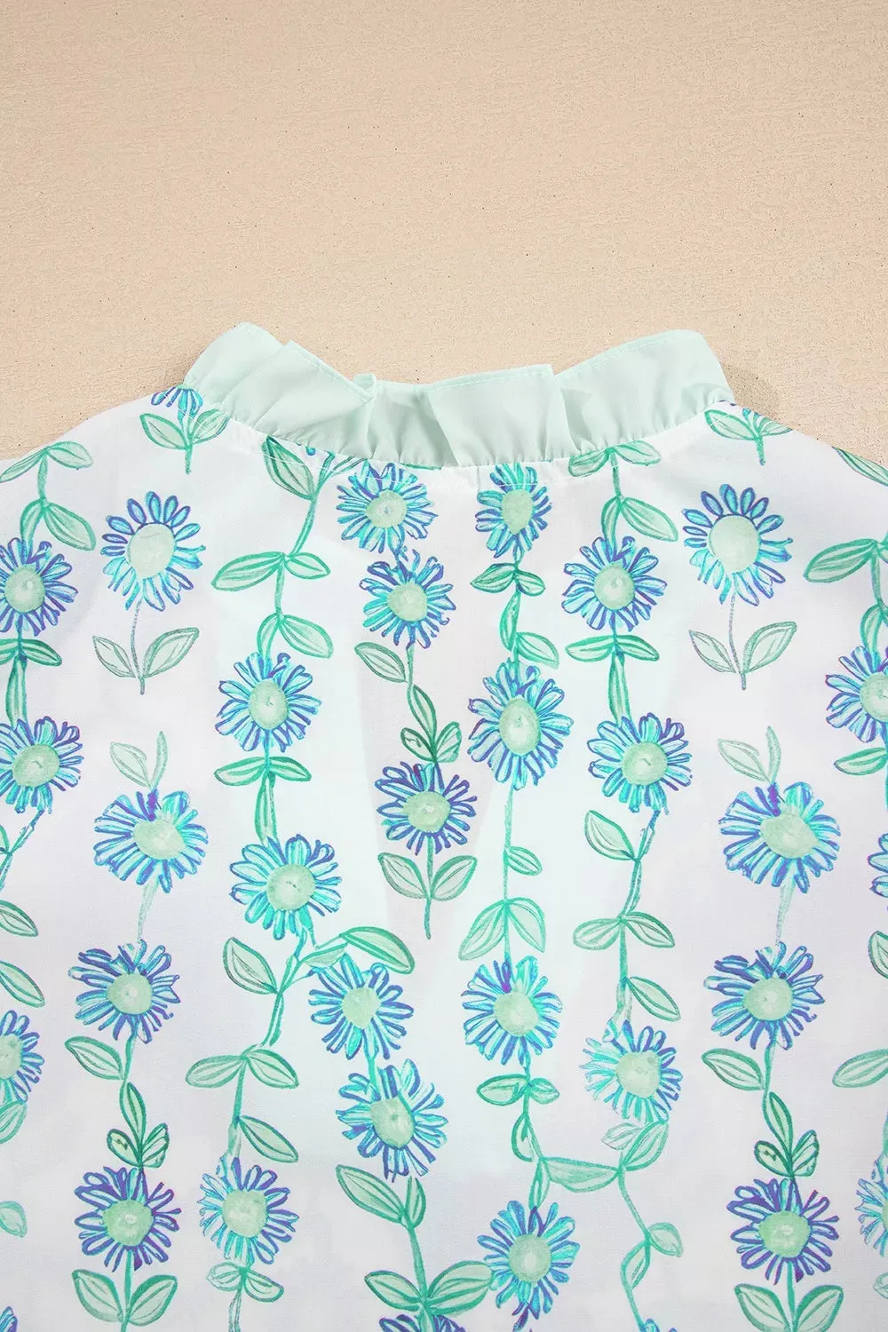 Floral Print Ruffle Sleeve Blouse sold by Charming Charlie product image thumbnail 5