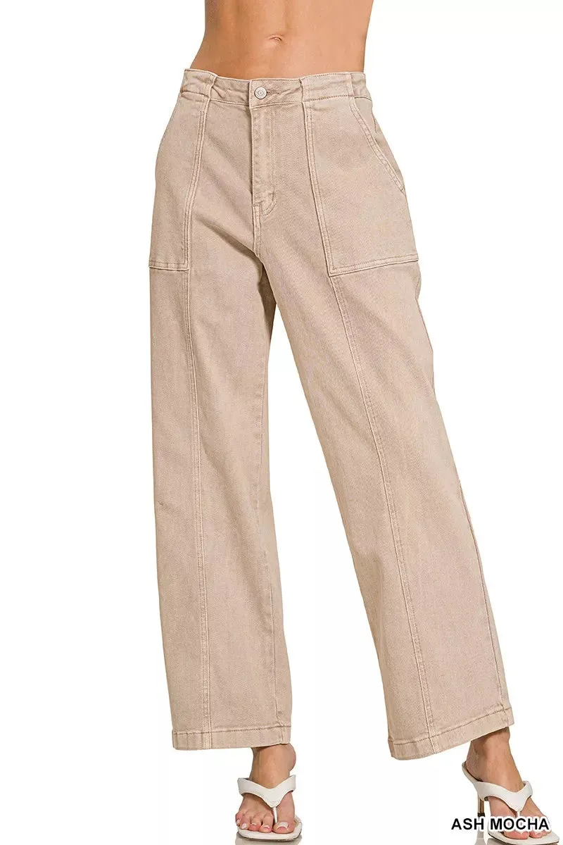 Zenana Straight Leg Utility Pocket Jeans sold by Charming Charlie