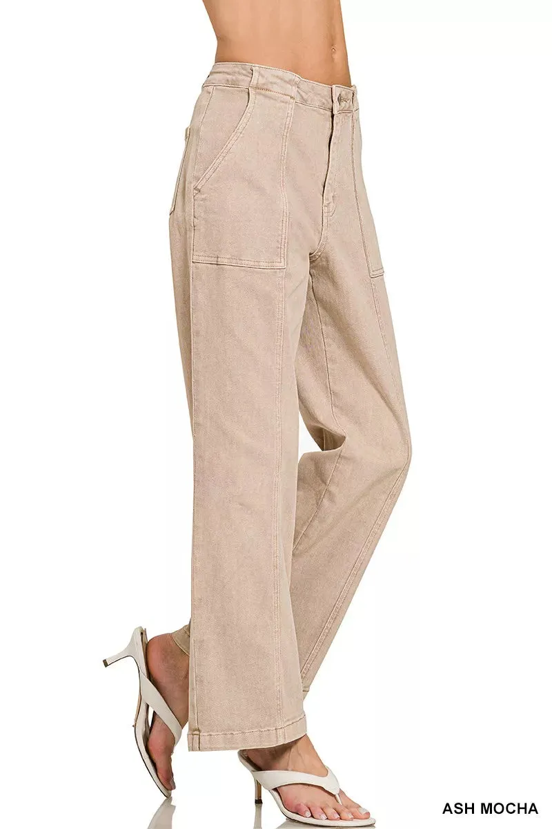 Zenana Straight Leg Utility Pocket Jeans sold by Charming Charlie product image thumbnail 2