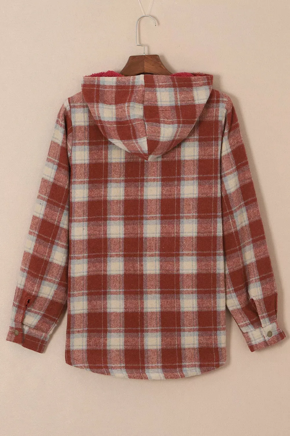 Fleece Lined Plaid Hooded Jacket sold by Charming Charlie product image thumbnail 5