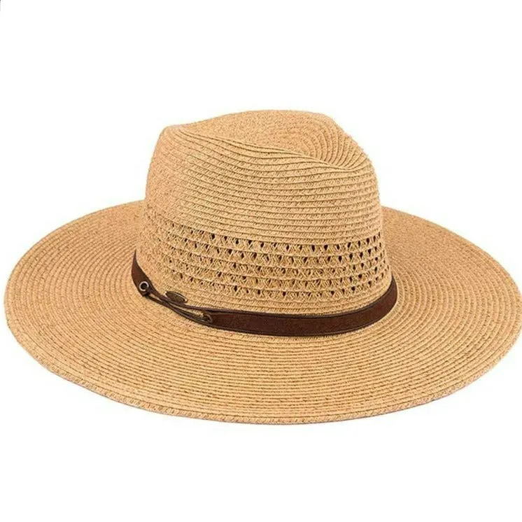 C.C Faux Leather String Paper Straw Panama Hat sold by Charming Charlie product image thumbnail 4
