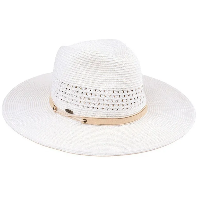C.C Faux Leather String Paper Straw Panama Hat sold by Charming Charlie product image thumbnail 5