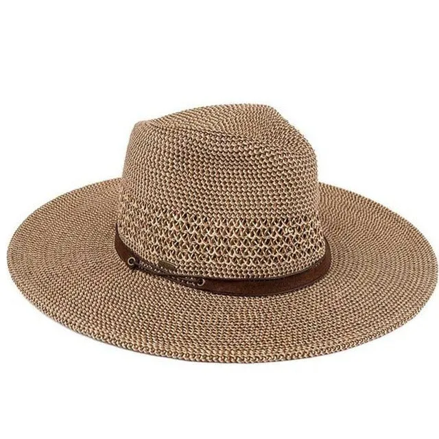 C.C Faux Leather String Paper Straw Panama Hat sold by Charming Charlie product image thumbnail 3