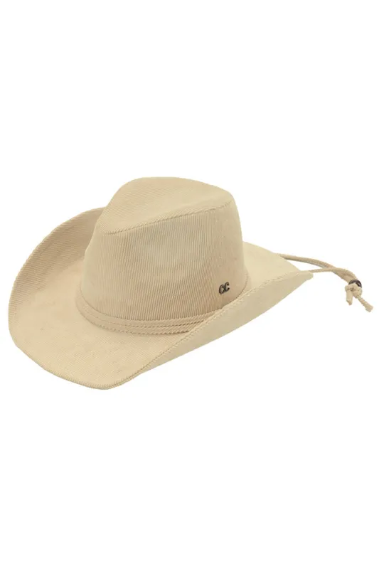 C.C Chin Straps Corduroy Cowboy Hat sold by Charming Charlie