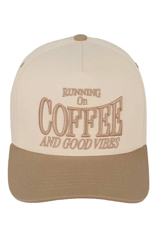 C.C RUNNING ON COFFEE AND GOOD VIBES Trucker Cap made by Charming Charlie