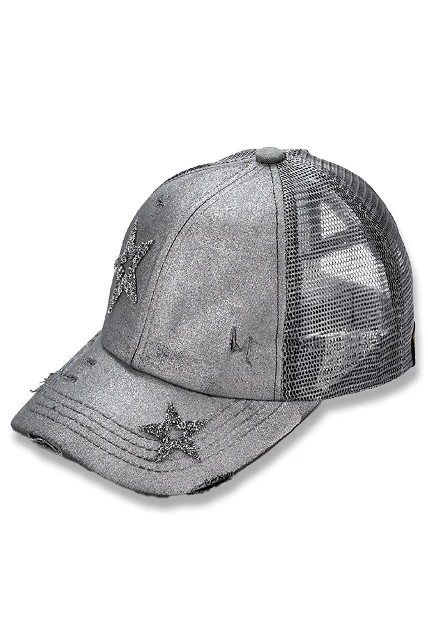 C.C Hand Spray Glitter Star Trucker Hat Pony Cap sold by Charming Charlie product image thumbnail 2