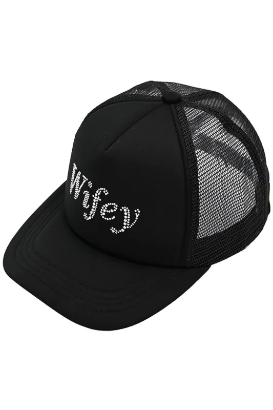 C.C WIFEY Rhinestones Trucker Cap made by Charming Charlie