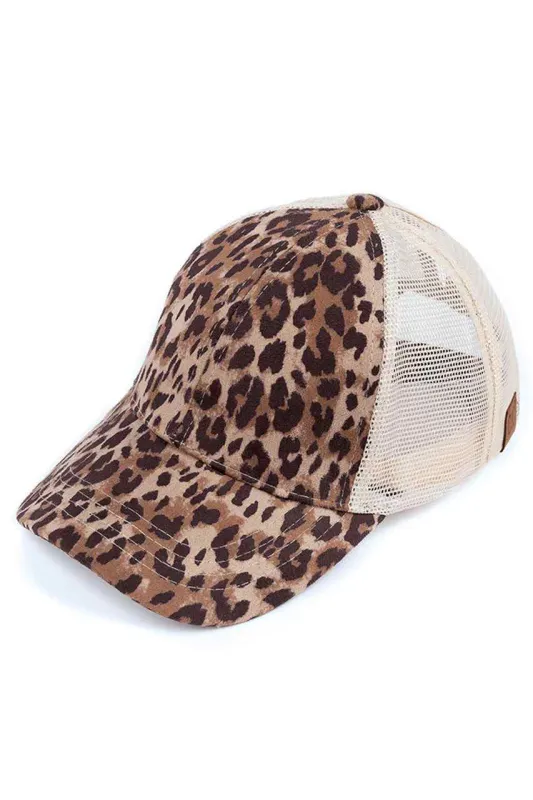 C.C LEOPARD PONYTAIL BASEBALL CAP made by Charming Charlie