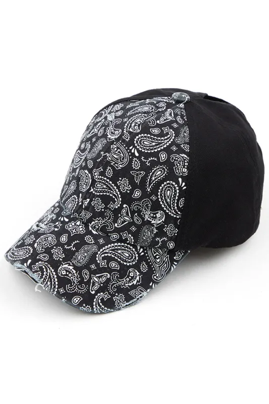 C.C Paisley Ponytail Baseball Cap made by Charming Charlie