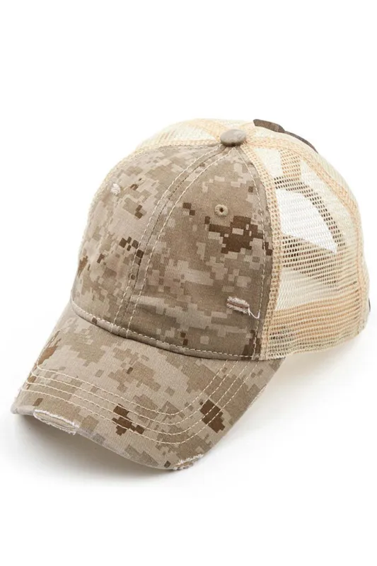 C.C DIGITAL CAMO MESH PONYCAP made by Charming Charlie