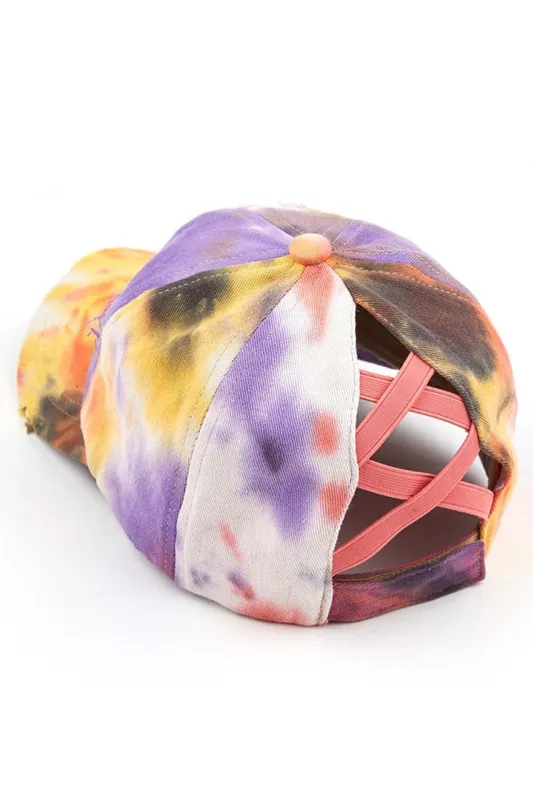 C.C TIE DYE BASEBALL PONYCAP made by Charming Charlie