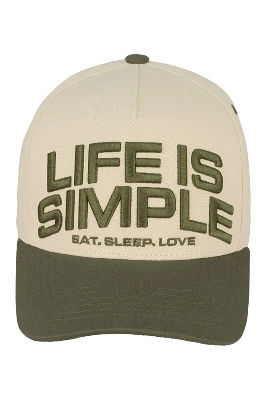 C.C LIFE IS SIMPLE EAT, SLEEP, LOVE Trucker Cap made by Charming Charlie