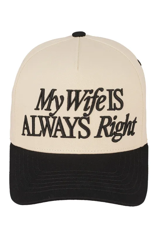 C.C MY WIFE IS ALWAYS RIGHT Tow Tone Trucker Cap made by Charming Charlie