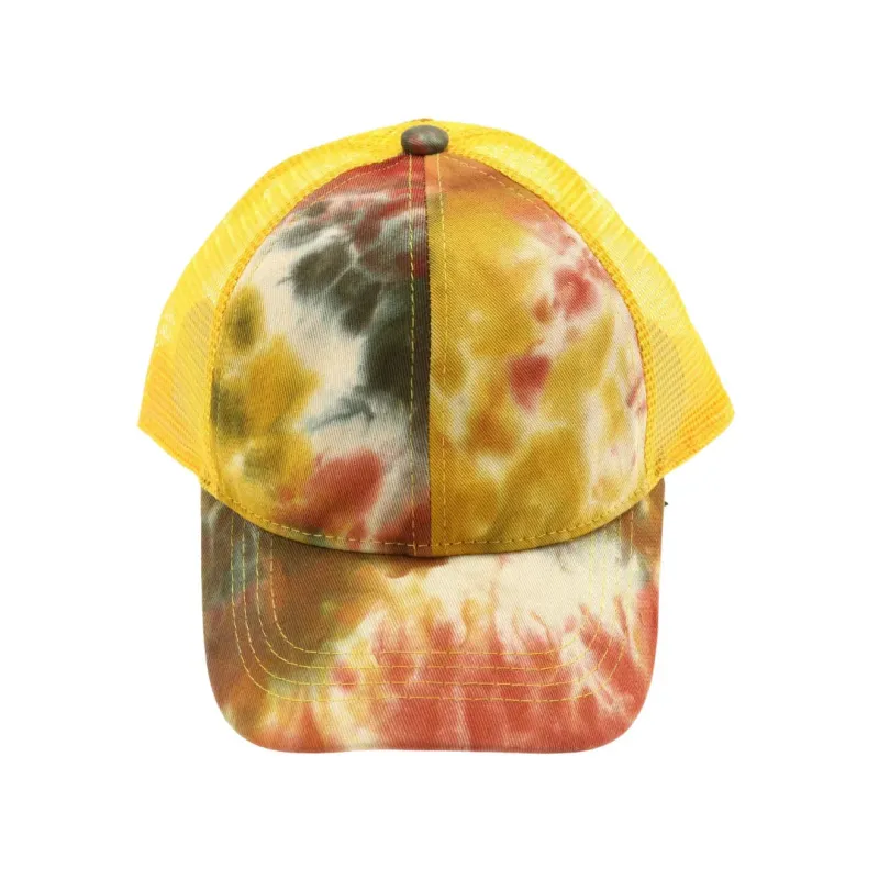 Tie Dye High Ponytail Mesh Back C.C Ball Cap made by Charming Charlie