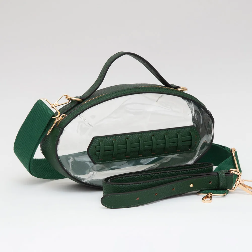 Football Shaped Transparent Crossbody Bag sold by Charming Charlie