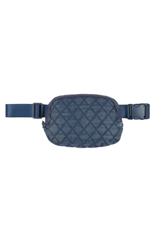C.C Denim Diamond Quilting Fanny Pack made by Charming Charlie