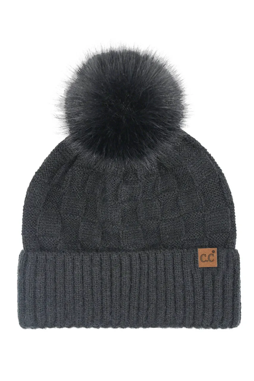 C.C Weaving Texture Knit Pom Beanie sold by Charming Charlie product image thumbnail 2