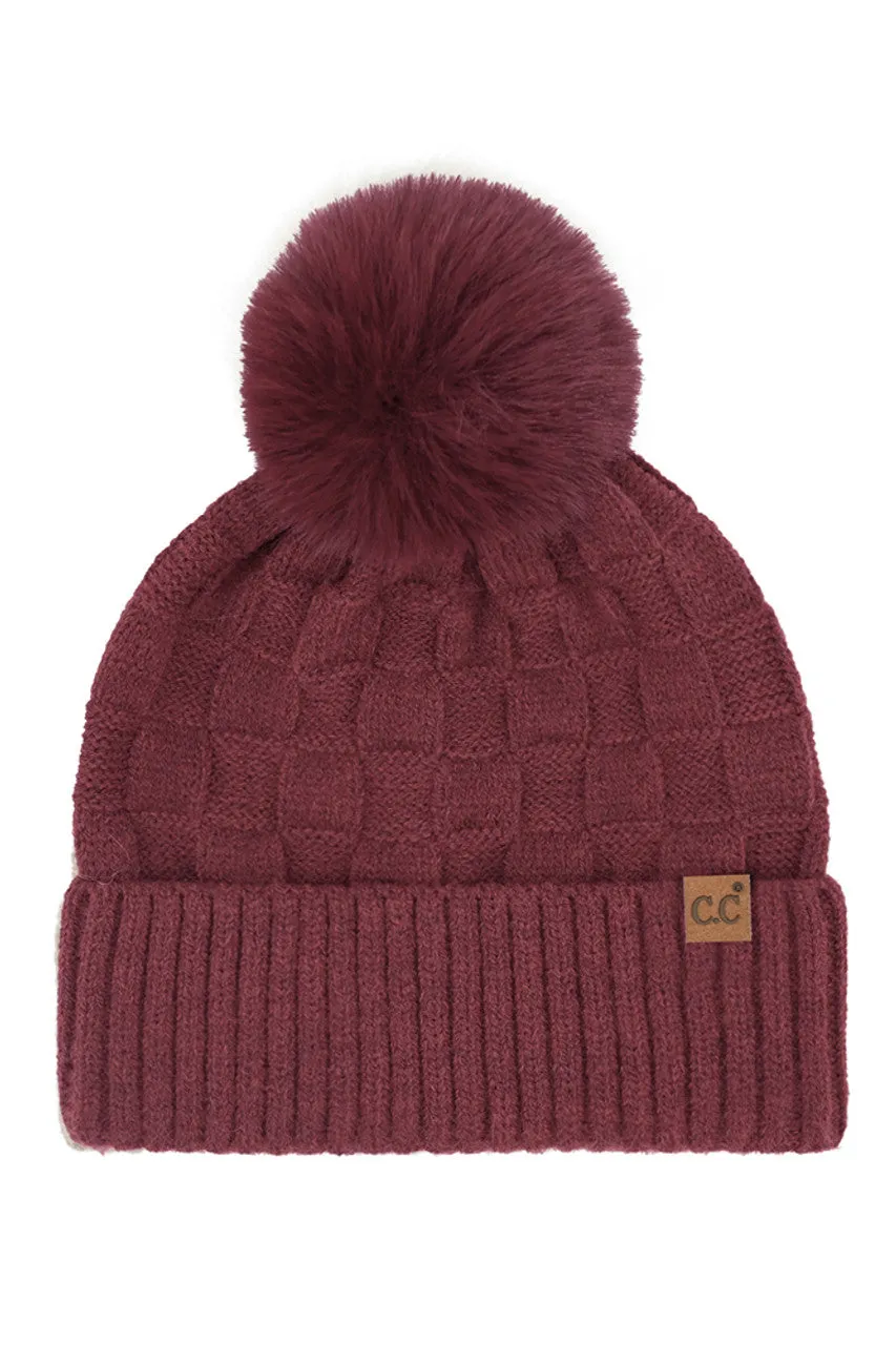 C.C Weaving Texture Knit Pom Beanie sold by Charming Charlie product image thumbnail 3