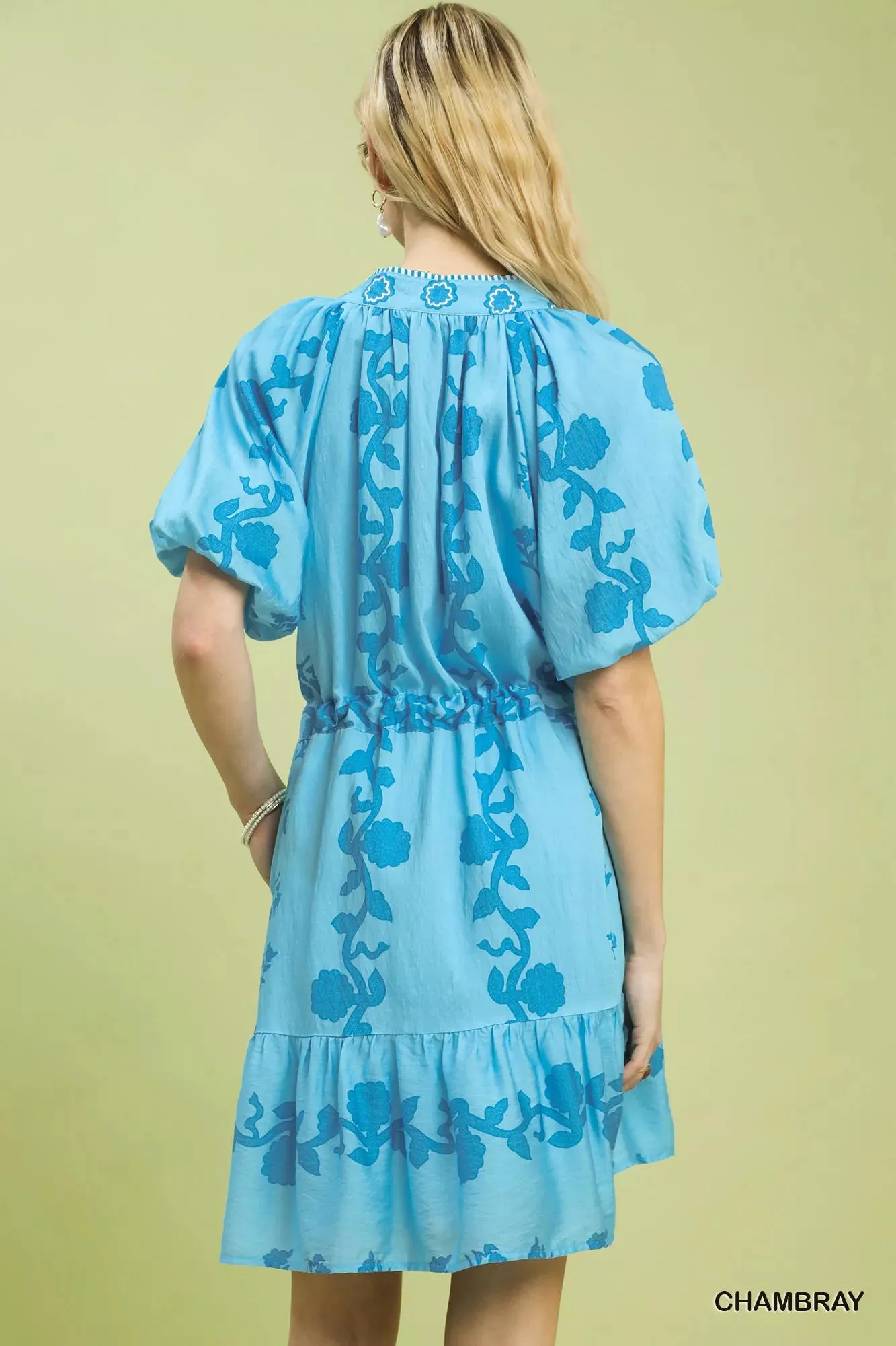 Umgee Floral Tie-Waist Boho Mini Dress sold by Charming Charlie product image thumbnail 3